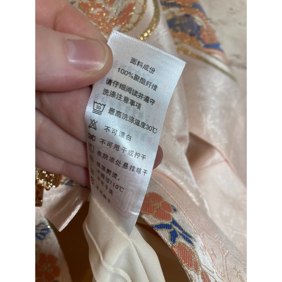 Authentic Ming-Style Hanfu Bijia Top by Mingtang Shiyi Peach Jacquard Sika Deer - Picture 14 of 15